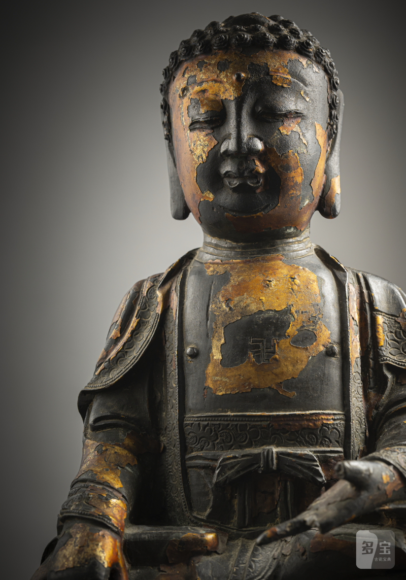 A bronze figure of seated Buddha Shakyamuni - 图4
